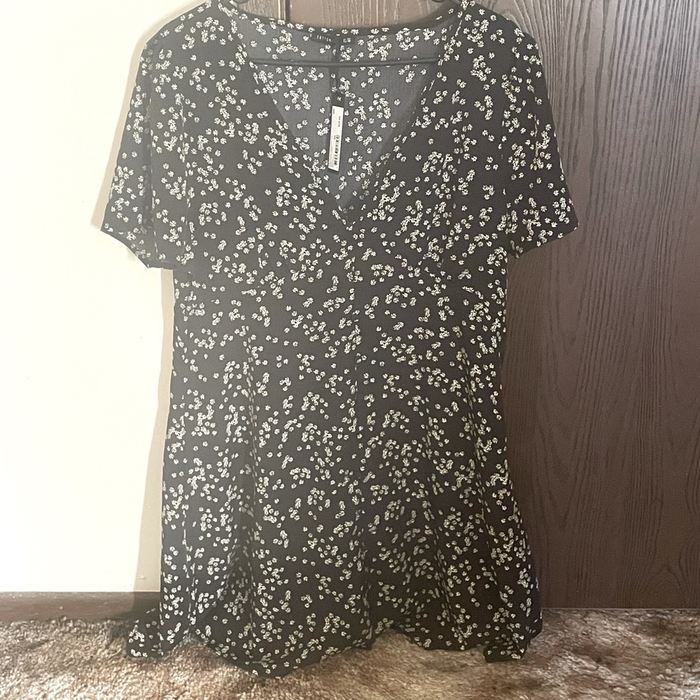Cotton on Woven Dotti Deep V Puff Sleeve Mini Dress